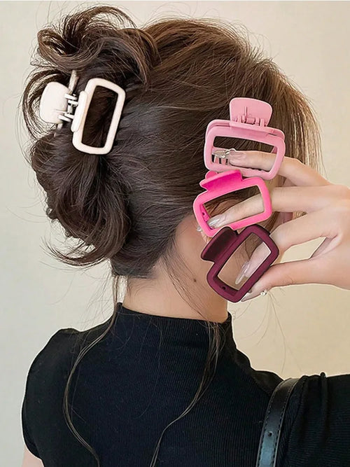 4-Piece Elegant Square Hair Claw Clips for Women – Stylish Hair Accessories