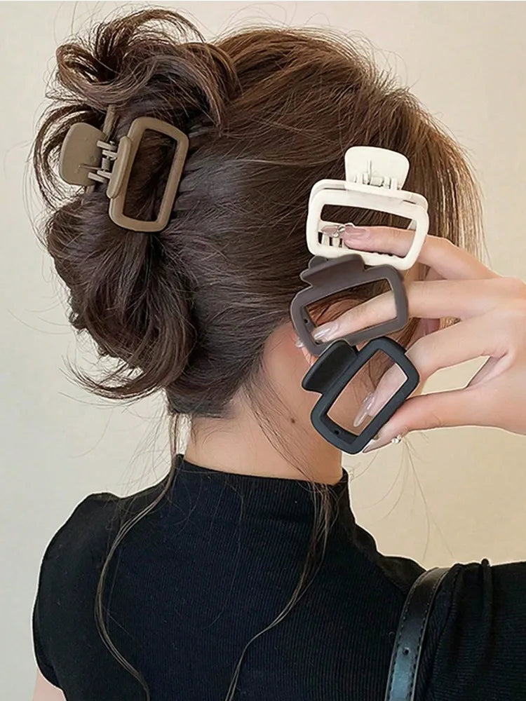 4-Piece Elegant Square Hair Claw Clips for Women – Stylish Hair Accessories