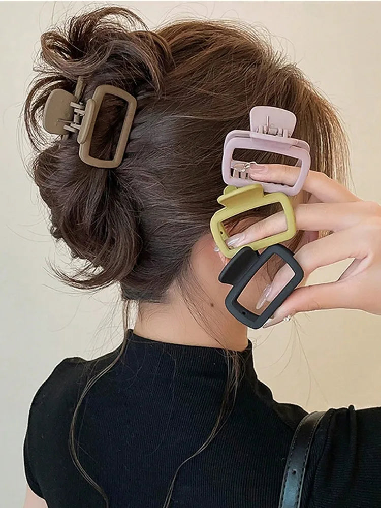 4-Piece Elegant Square Hair Claw Clips for Women – Stylish Hair Accessories